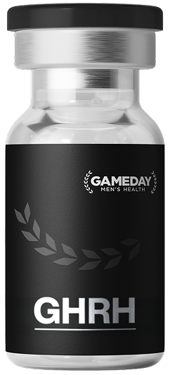 GHRH therapy vial used to support natural growth hormone production and male vitality
